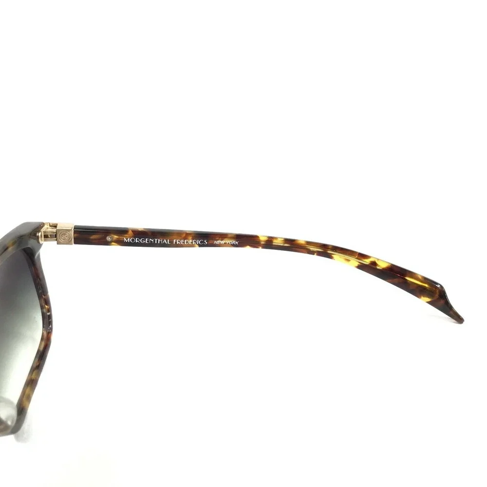 Morgenthal Frederics Sunglasses 320 ROD Brown Square Frames with Green Lenses